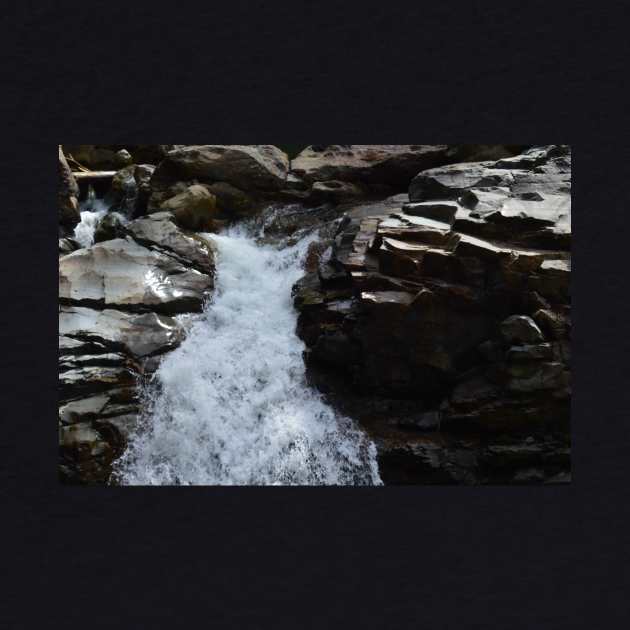 Waterfall through rocks by Prints by Teacher Tawny